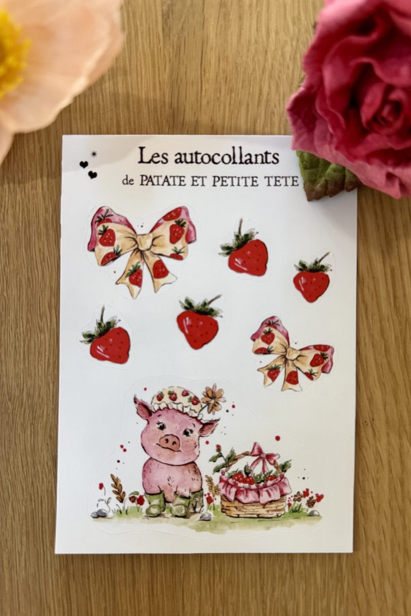 autocollants-pink-strawberry